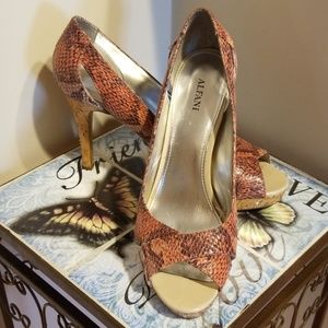 Faux snake skin shoes